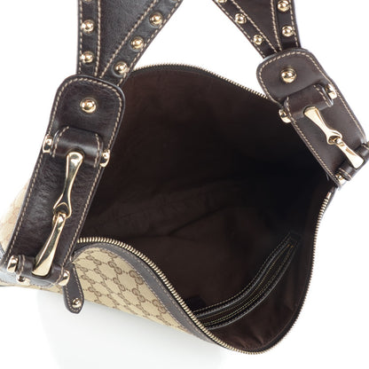 Gucci Monogram Pelham Studded Shoulder Bag Brown 5 of 7