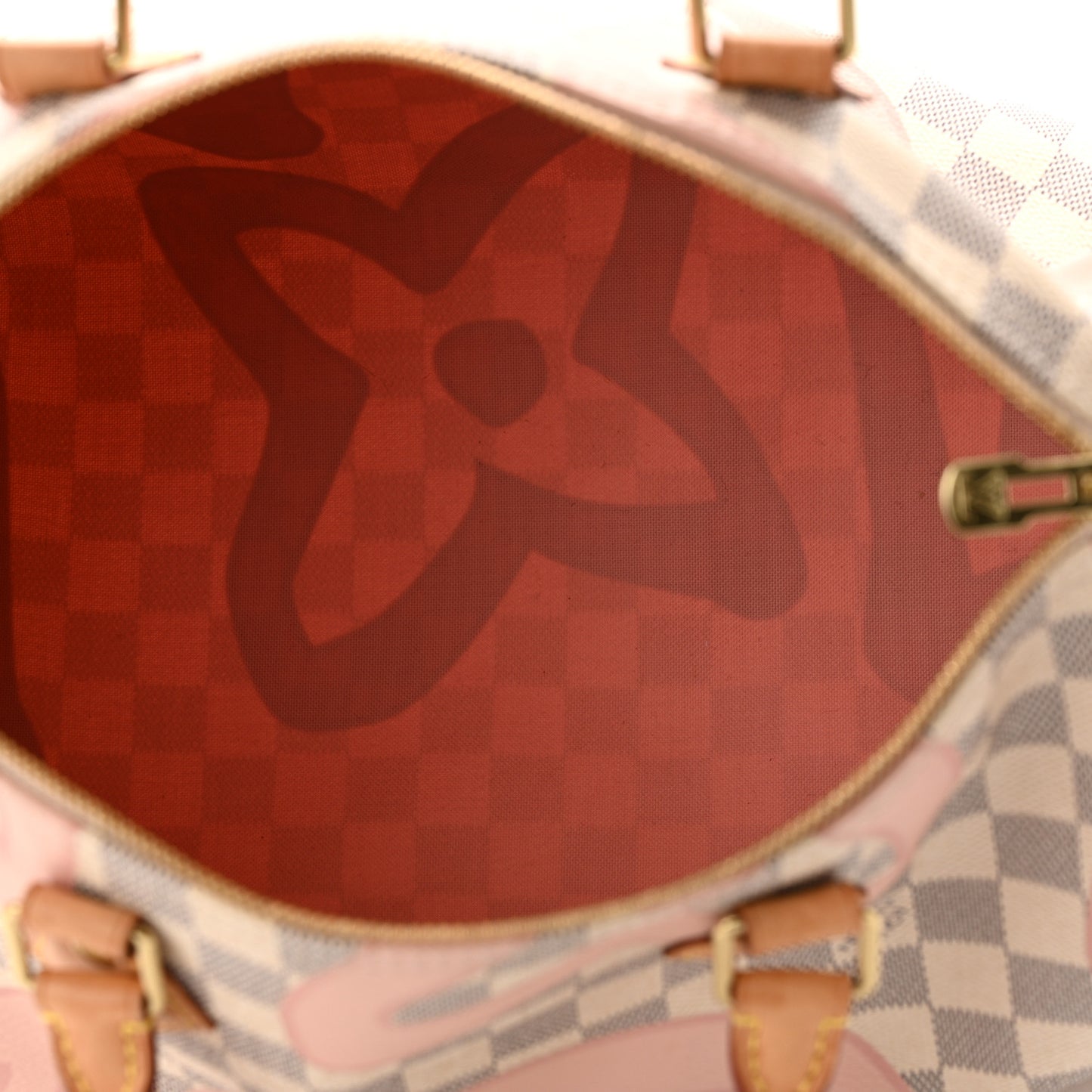 Damier Azur Tahitienne Speedy Bandouliere 30 Rose Ballerine