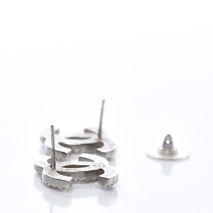 Chanel Crystal Large CC Earrings Silver 4 of 5