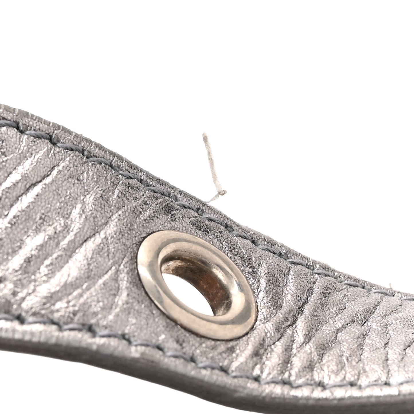 Metallic Agneau Arena Le Cagole Shoulder Bag XS Silver