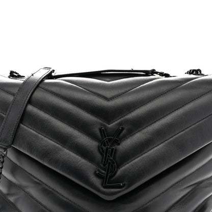 Saint Laurent Calfskin Y Quilted Monogram Monochrome Medium Loulou Chain Satchel Black 7 of 12