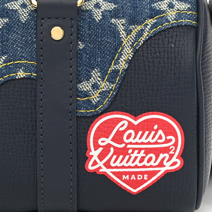 Louis Vuitton Taurillon Monogram Denim Drip Keepall XS Blue 7 of 9