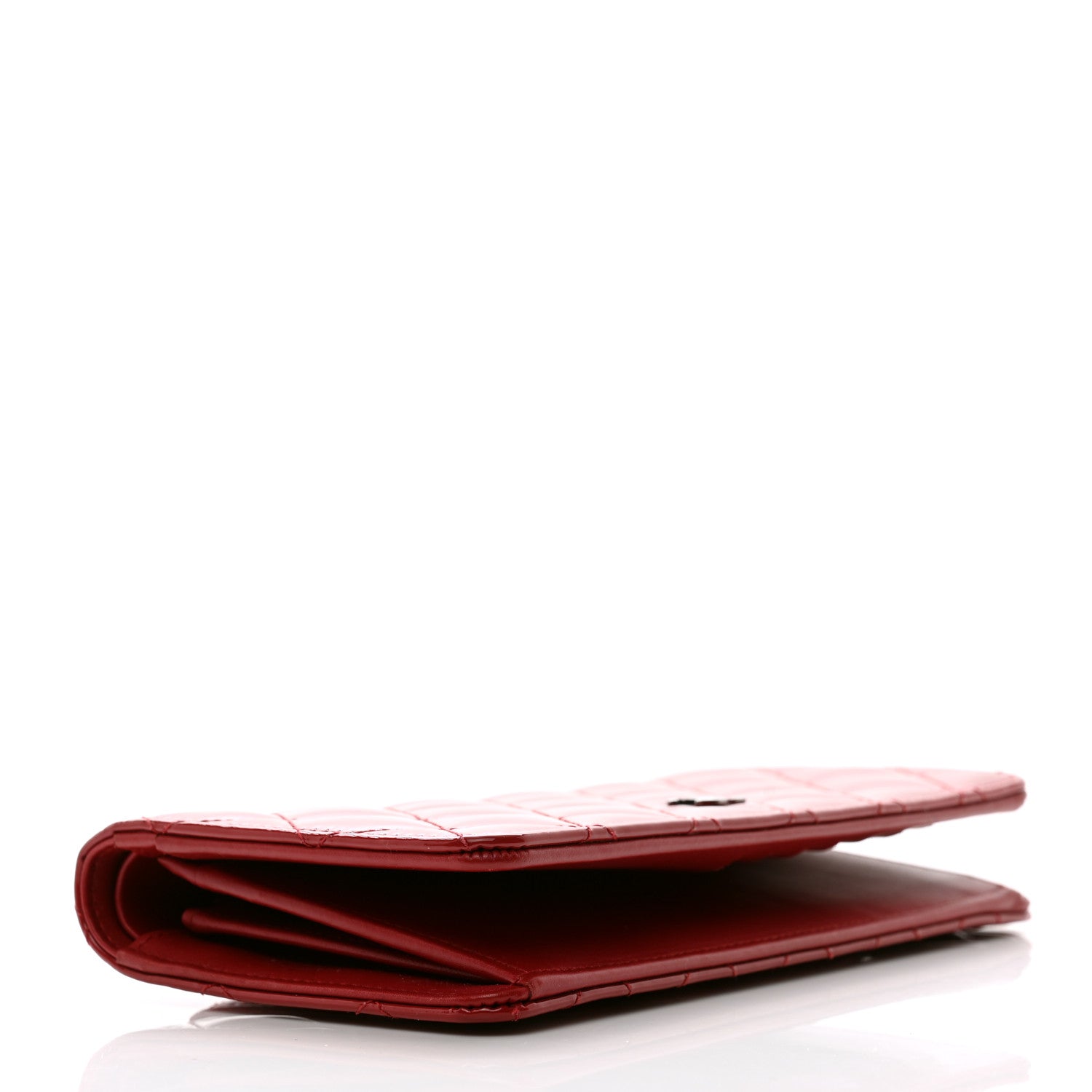 Chanel Patent Calfskin Quilted Yen Wallet Red 4 of 9