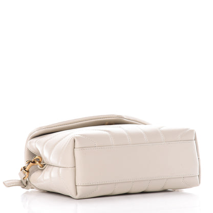 Saint Laurent Calfskin Y Quilted Monogram Toy Loulou Crossbody Bag Crema Soft 4 of 10