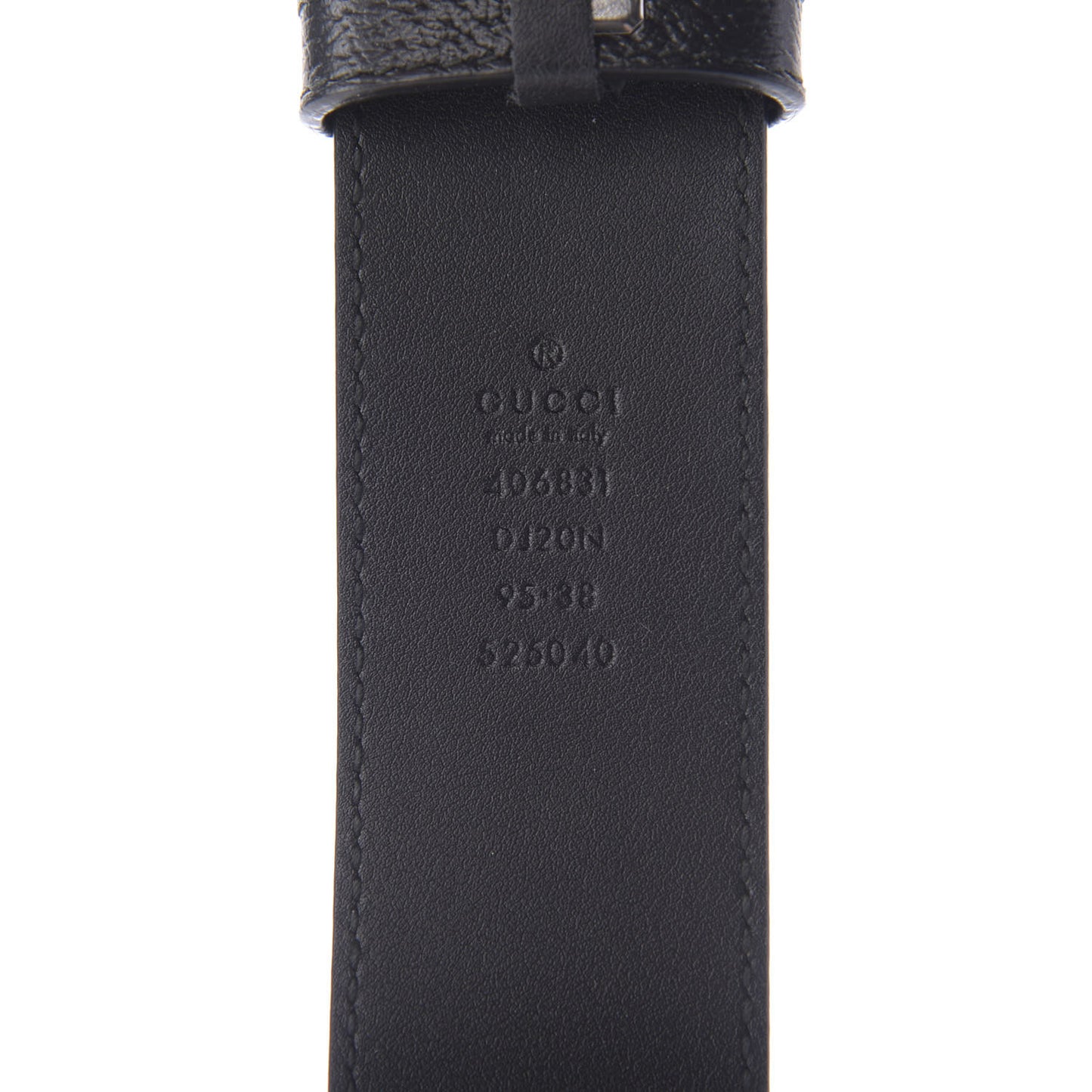 Textured Dollar Calfskin Nickel Double G 40mm Belt 95 38 Black