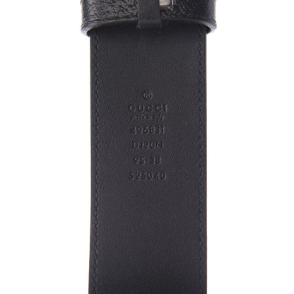 Gucci Textured Dollar Calfskin Nickel Double G 40mm Belt 95 38 Black 3 of 3