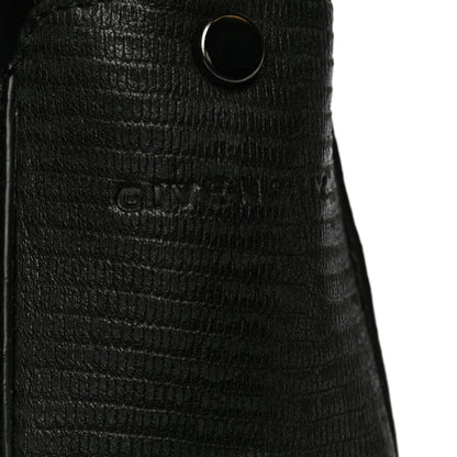 Givenchy Lambskin Lizard Embossed Obsedia Shoulder Bag Black 7 of 16