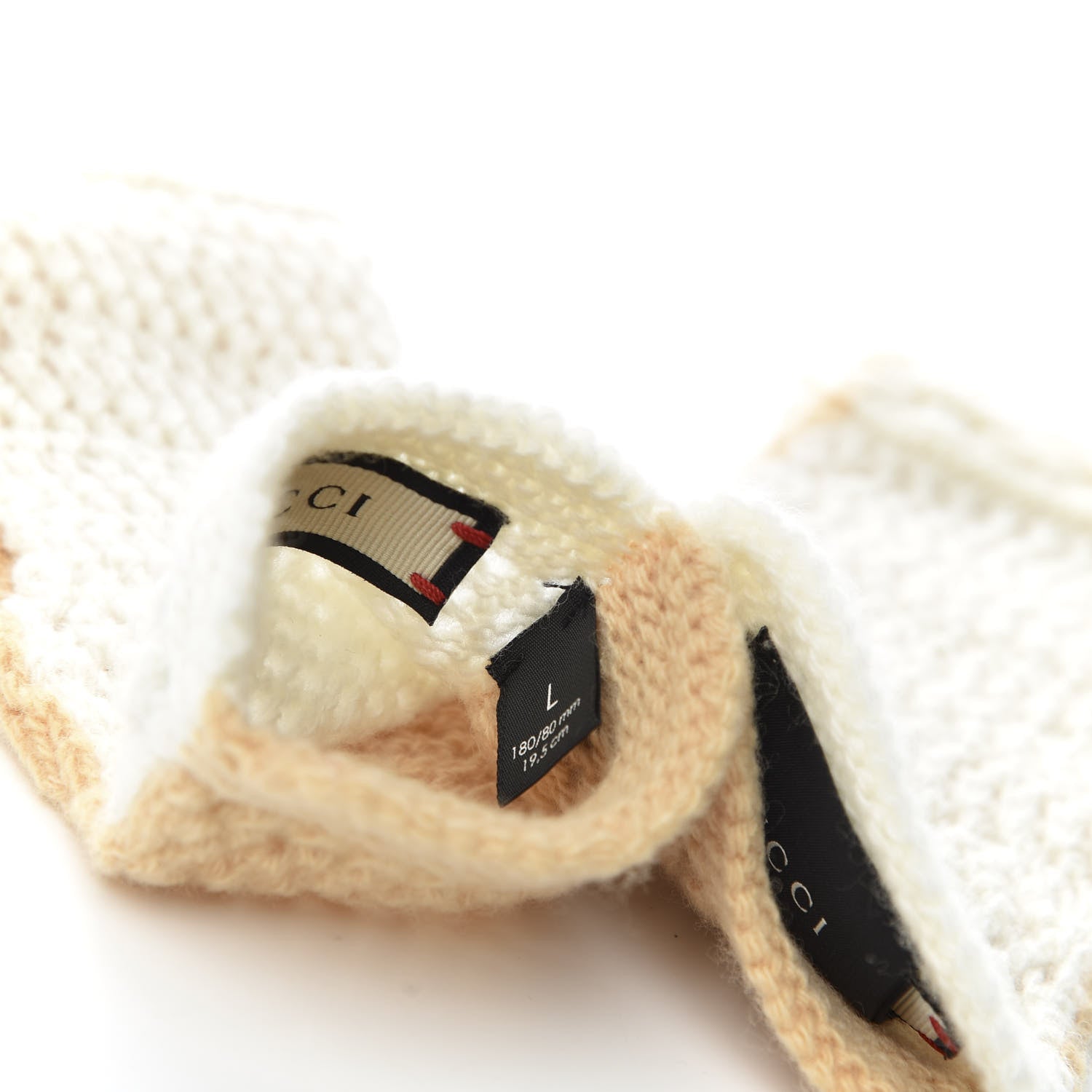 Gucci Wool Giorgy Fingerless Gloves L Rose Mole Ivory 4 of 4