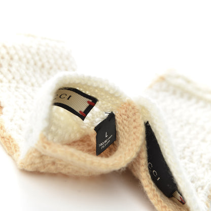 Gucci Wool Giorgy Fingerless Gloves L Rose Mole Ivory 4 of 4