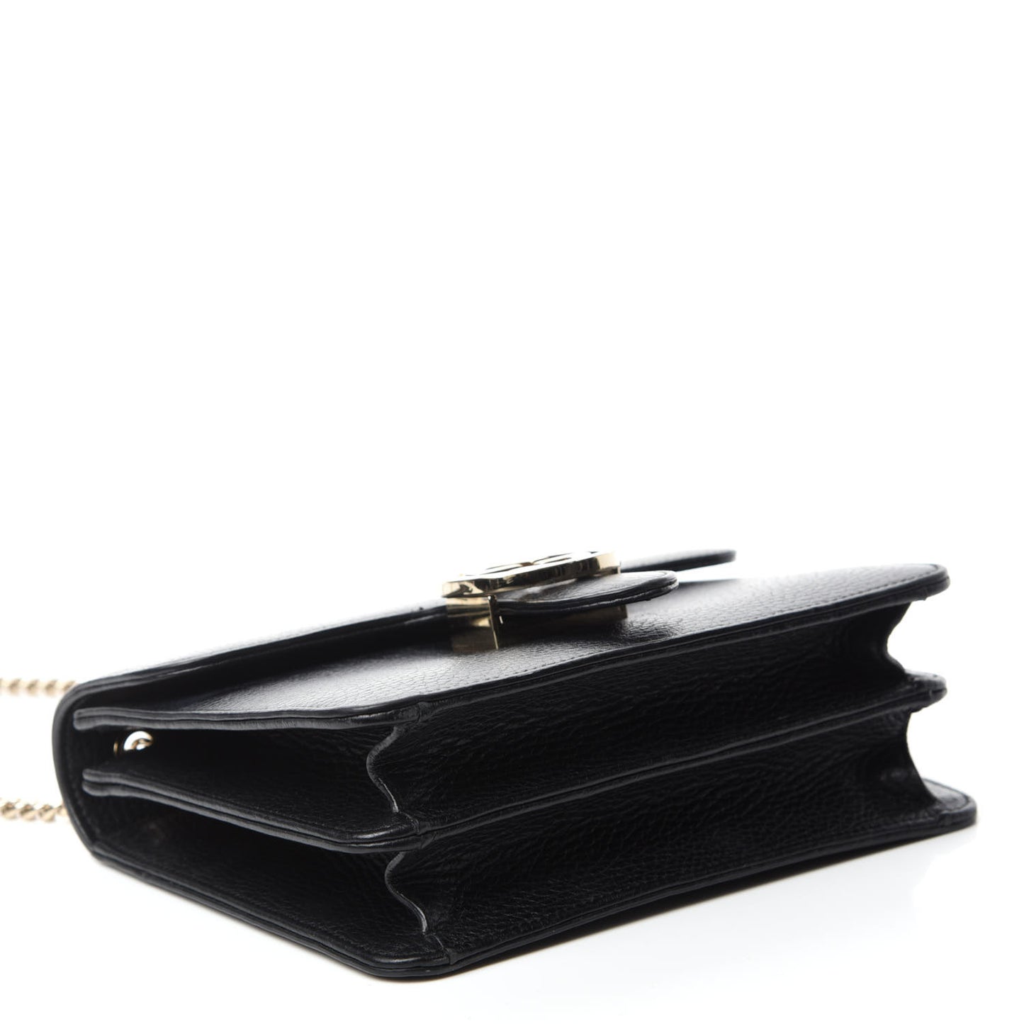 Dollar Calfskin Small Interlocking G Shoulder Bag Black