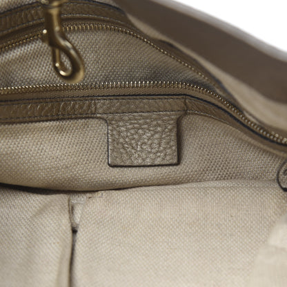 Gucci Metallic Pebbled Calfskin Medium Soho Chain Shoulder Bag Golden Beige 8 of 17