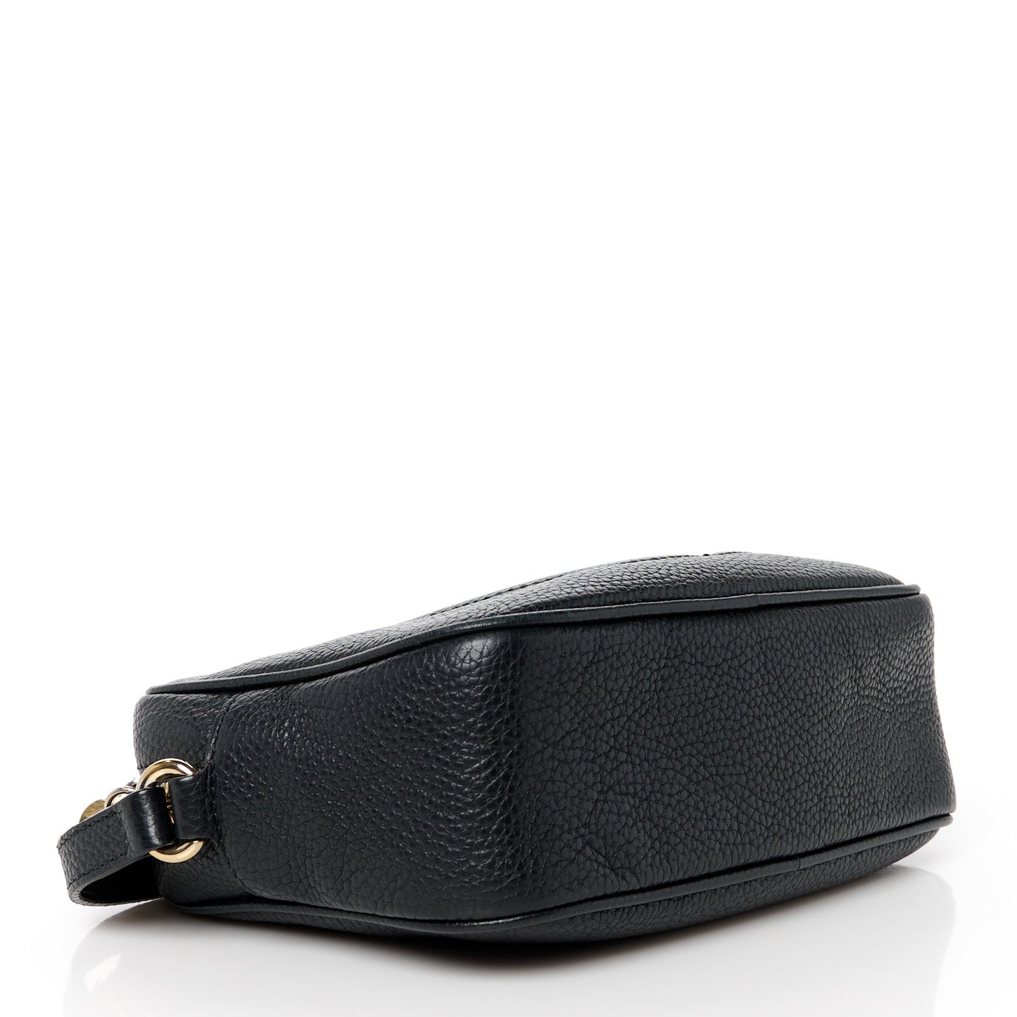 Pebbled Calfskin Small Soho Disco Bag Black