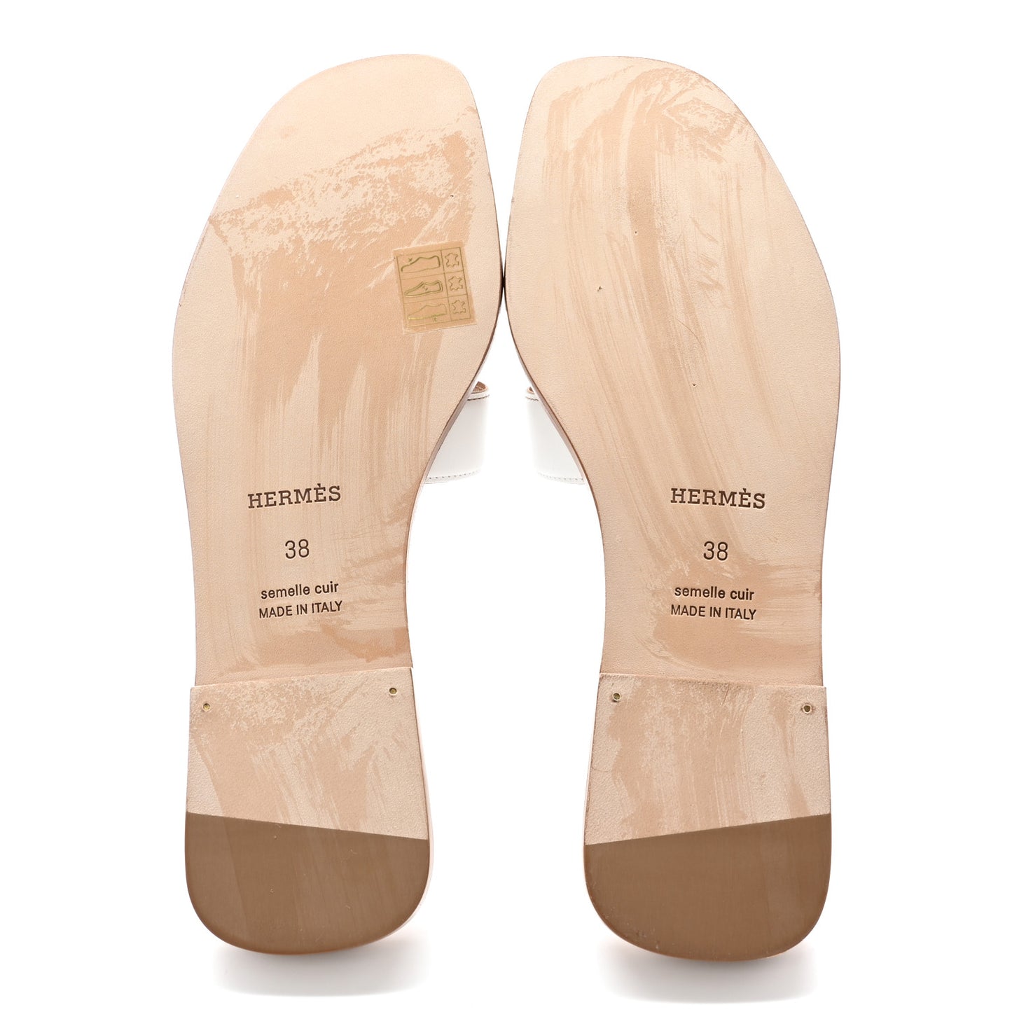 Box Calfskin Oran Sandals 38 Palissandre White