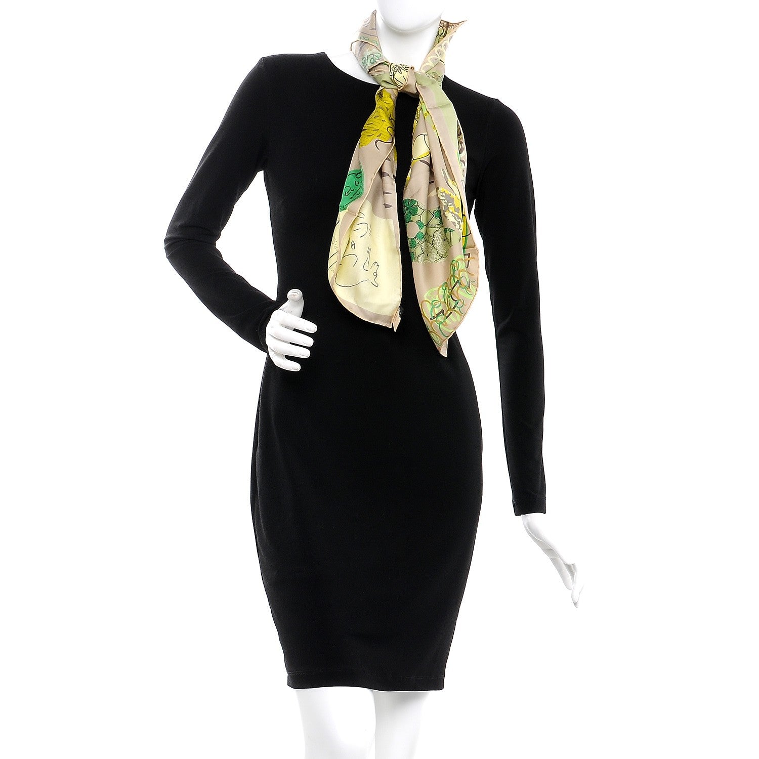 Hermes Silk La Maizeon Des Oiseaux Parleurs Scarf 90 Vert Mastic Absinthe Jaune Soufre 2 of 6