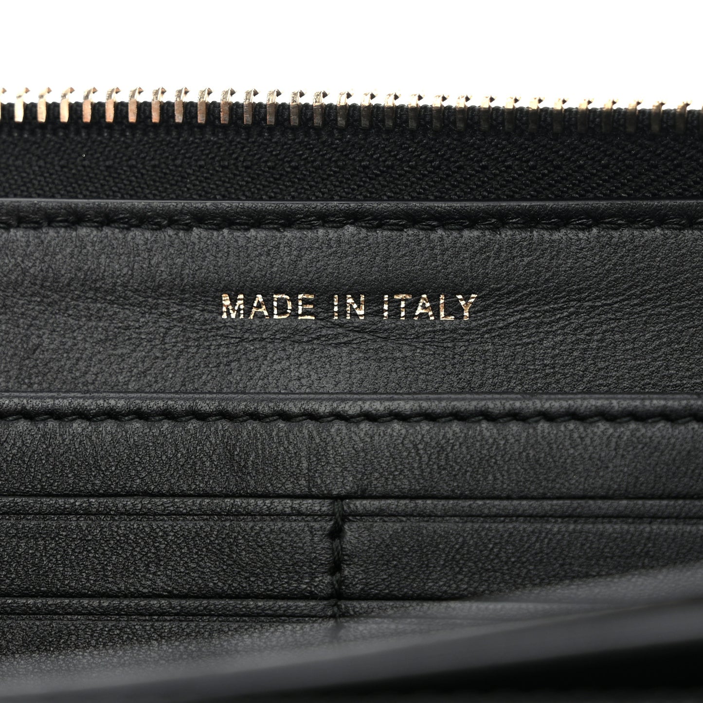 Lambskin Zip Around Large Gusset Wallet With Pearl Chain Black