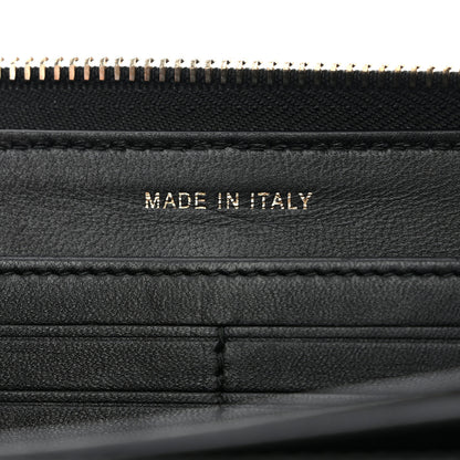Chanel Lambskin Zip Around Large Gusset Wallet With Pearl Chain Black 7 of 12