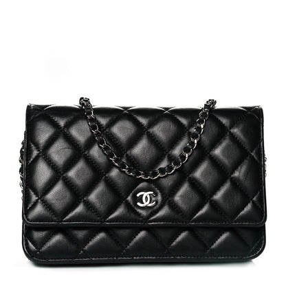 Chanel Lambskin Quilted Wallet On Chain WOC Black 1 of 15
