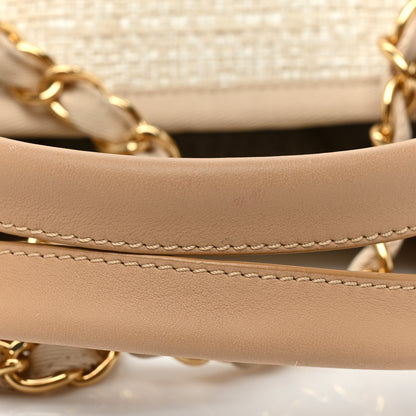 Chanel Mixed Fibers Calfskin Medium Deauville Tote Light Beige 17 of 19