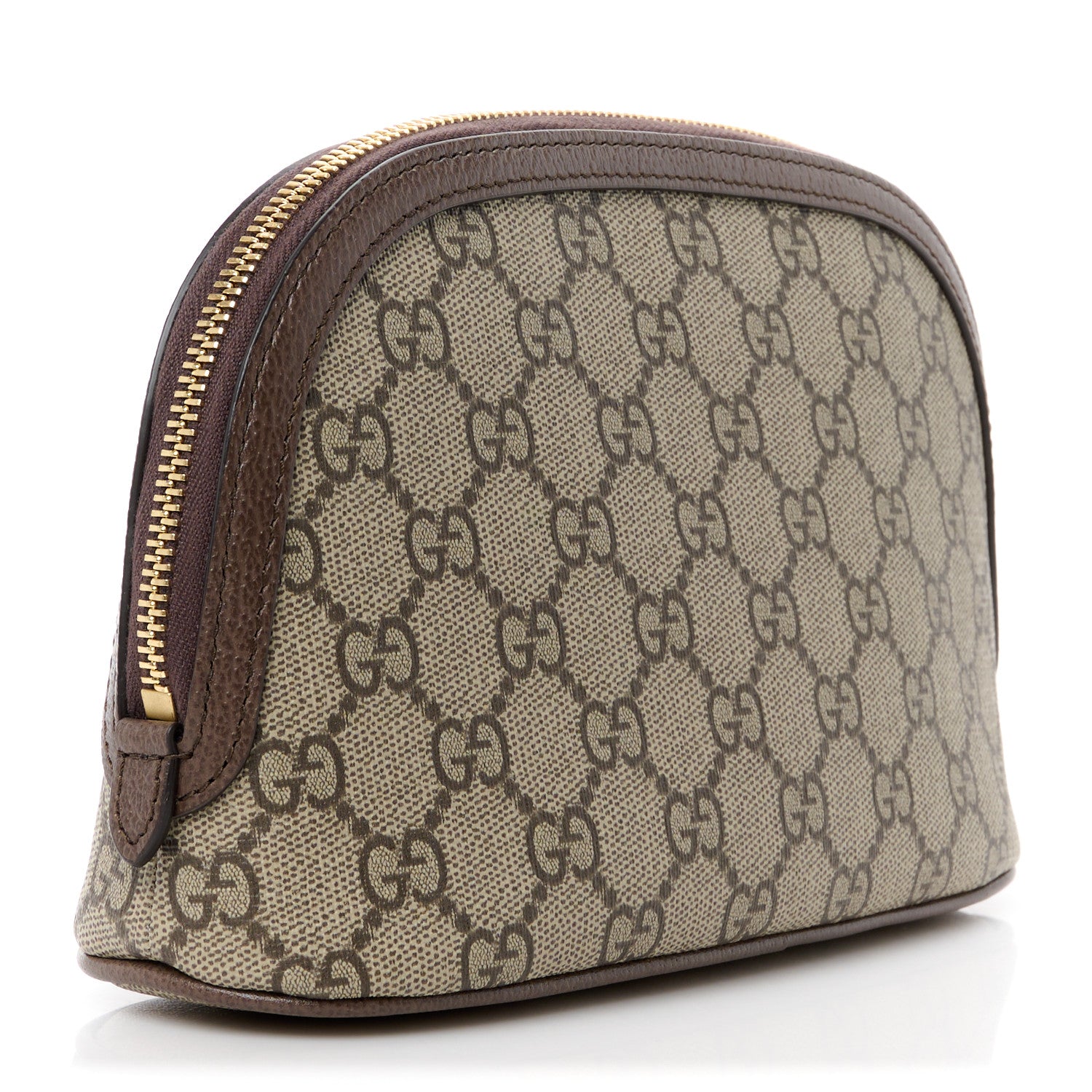 Gucci GG Supreme Monogram Textured Calfskin Web Large Ophidia Cosmetic Case Beige Ebony New Acero 3 of 10