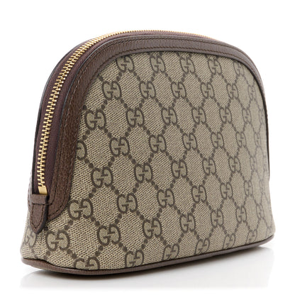 Gucci GG Supreme Monogram Textured Calfskin Web Large Ophidia Cosmetic Case Beige Ebony New Acero 3 of 10