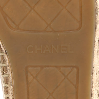 Chanel Lambskin CC Espadrilles 38 Beige Black 6 of 11