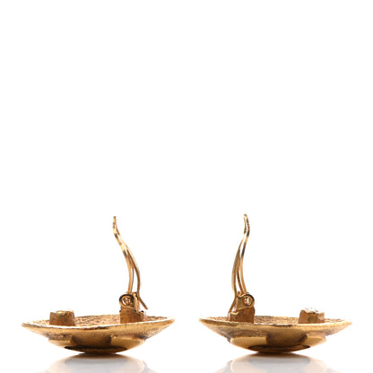 Chanel CC Diamond Shaped Clip On Earrings Gold 3 of 4