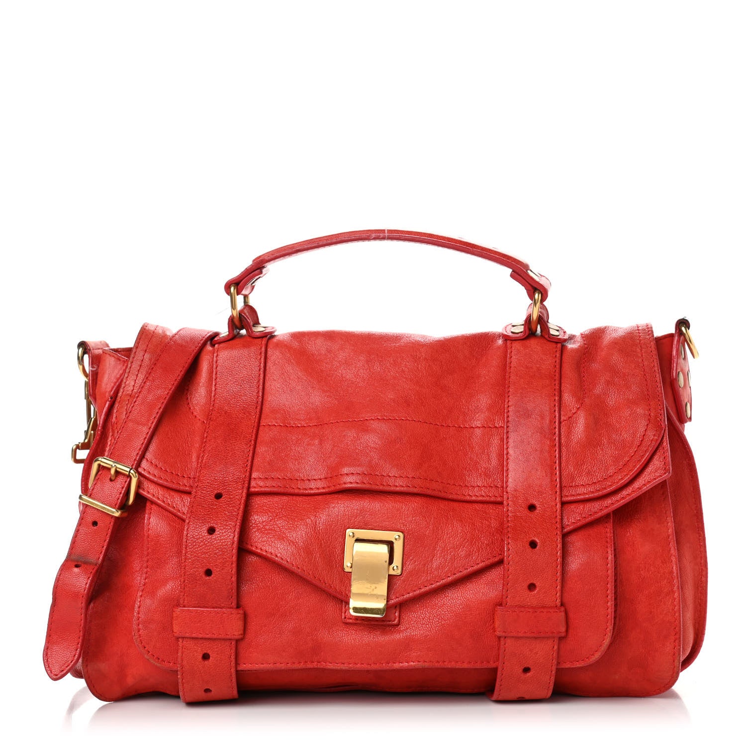 Proenza Schouler Lambskin Medium PS1 Satchel Red 1 of 11