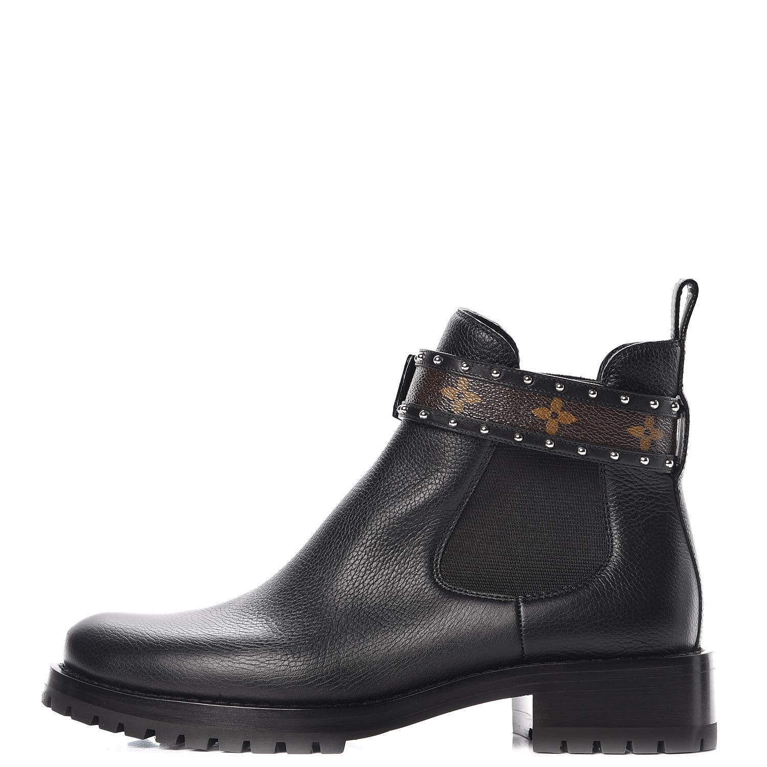 Louis Vuitton Grained Calfskin Monogram Discovery Flat Ankle Boots 39 1 of 9