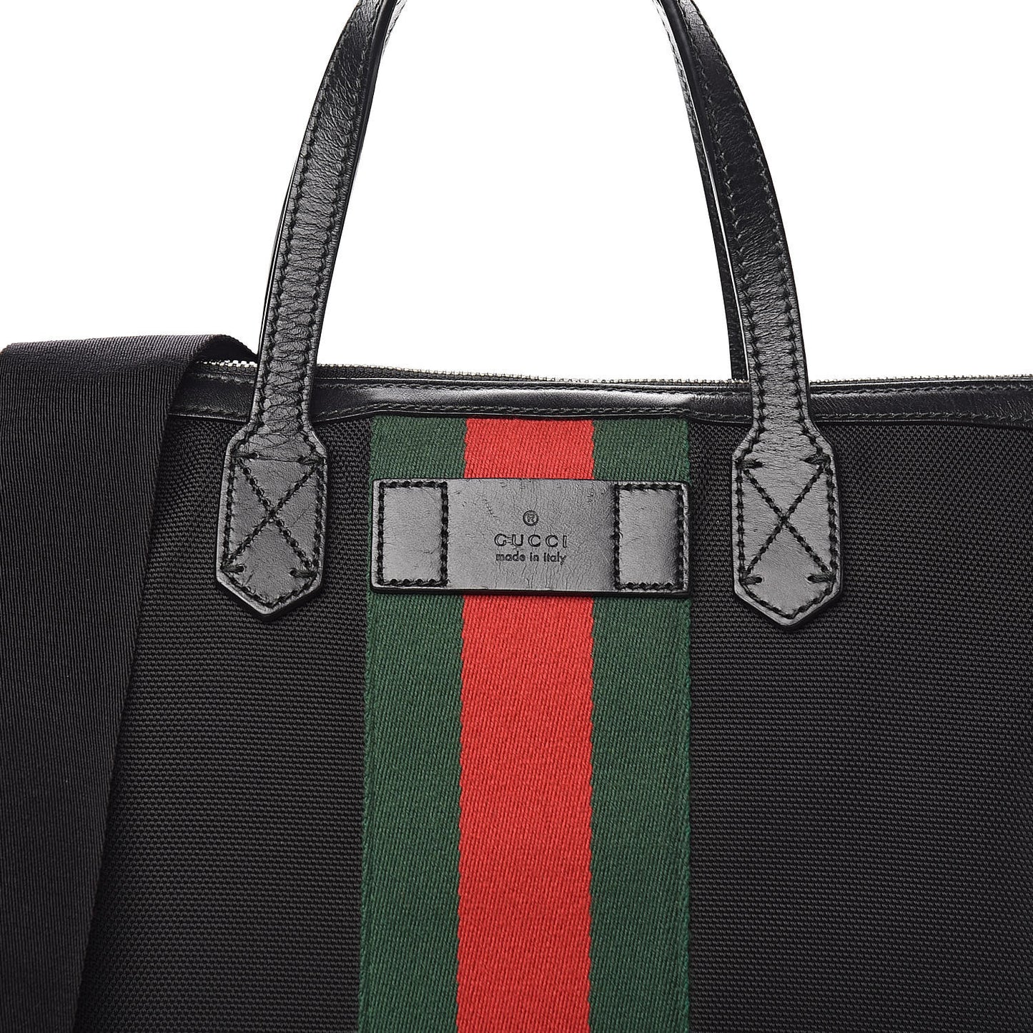 Techno Canvas Web Vertical Tote Black