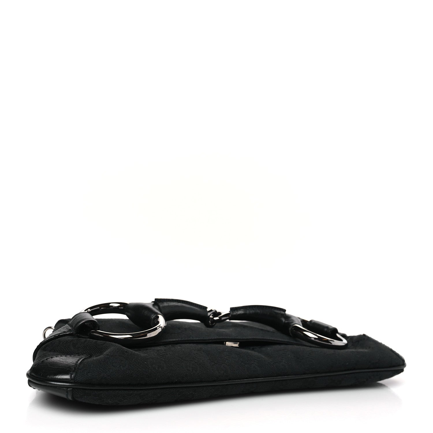 Gucci Monogram Horsebit Chain Clutch Black 4 of 9