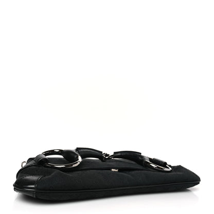 Gucci Monogram Horsebit Chain Clutch Black 4 of 9