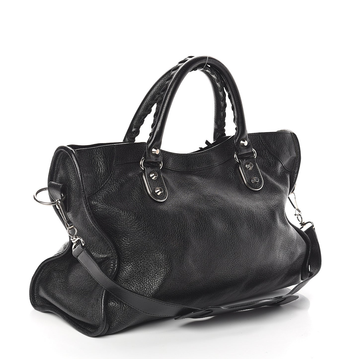 Chevre Silver Metallic Edge Hardware City Black