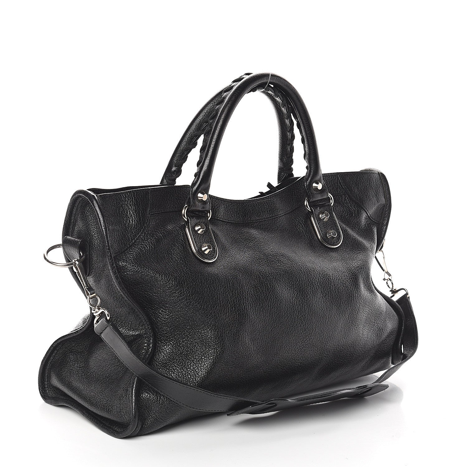 Balenciaga Chevre Silver Metallic Edge Hardware City Black 2 of 7
