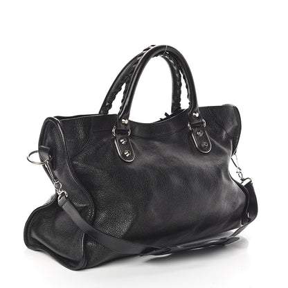 Balenciaga Chevre Silver Metallic Edge Hardware City Black 2 of 7