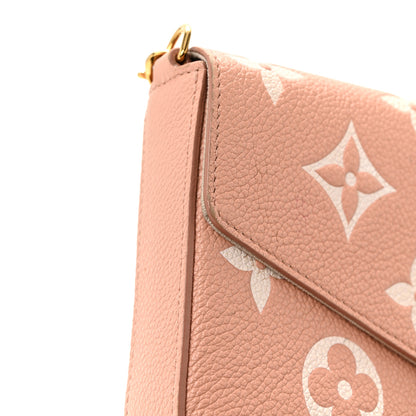 Louis Vuitton Empreinte Monogram Giant Felicie Pochette Chain Wallet Rose Trianon Creme 13 of 16