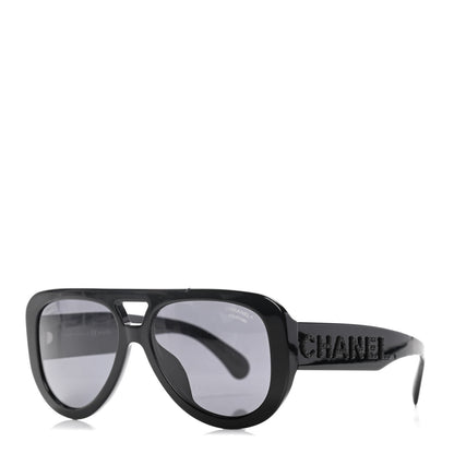 Chanel Resin Polarized Sunglasses 5423-B Black 1 of 8