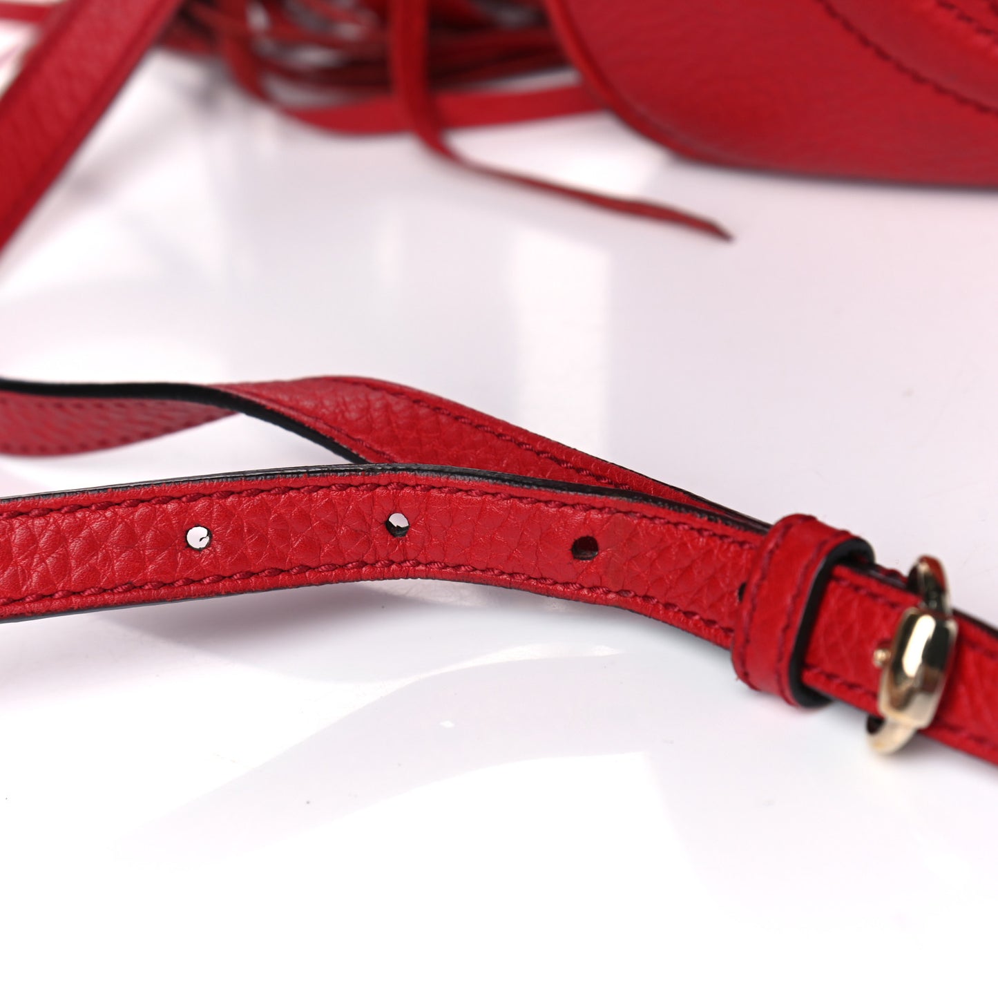 Pebbled Calfskin Small Soho Disco Bag Tabasco Red