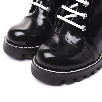 Louis Vuitton Patent Calfskin Monogram LV Black Heart Star Trail Ankle Boots 37.5 Black 7 of 8