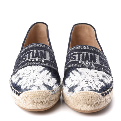 Christian Dior Canvas Tie and Dior Embroidered Granville 15mm Espadrilles 37.5 Denim 2 of 9