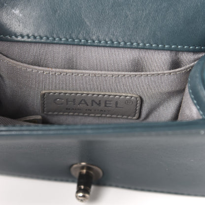 Chanel Velvet Quilted Mini Boy Flap Turquoise 8 of 10