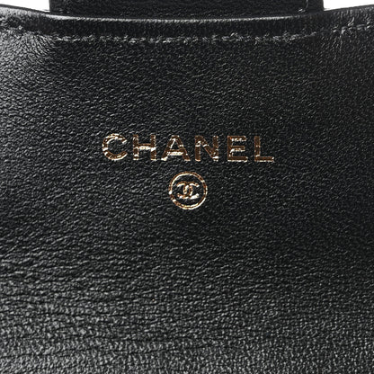 Chanel Lambskin Quilted Flap Card Holder Wallet Black 6 of 9