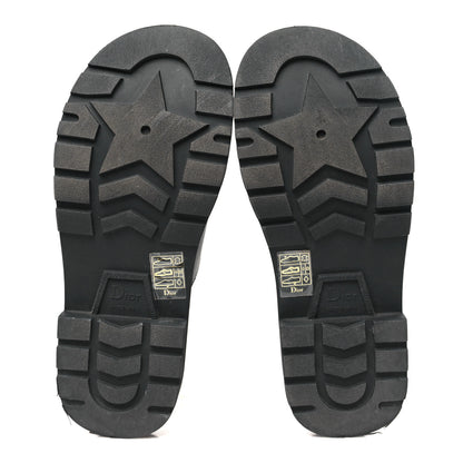Christian Dior Calfskin Diorquake Buckled Lug Sole 15mm Sandals 35 Black 6 of 9