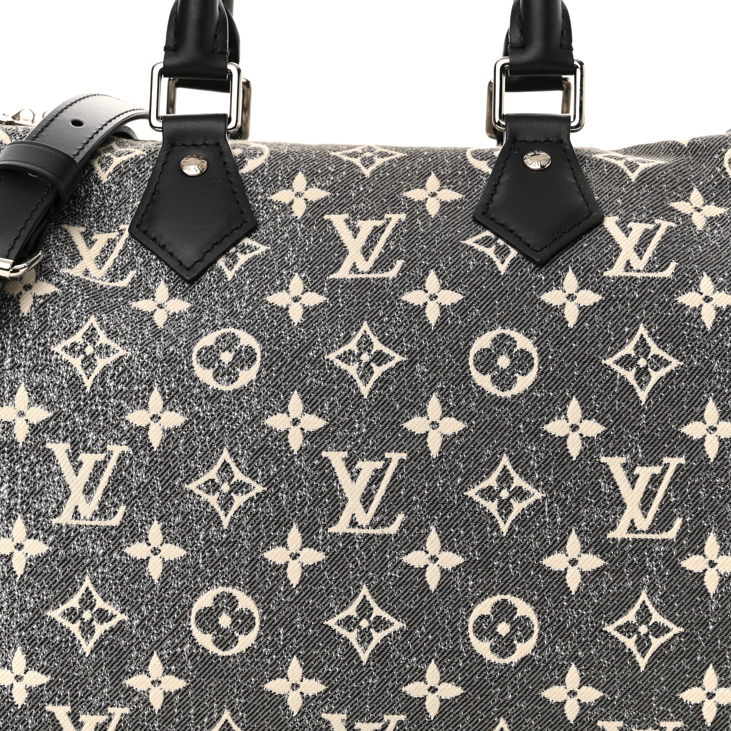 Louis Vuitton Denim Monogram Jacquard Speedy Bandouliere 25 Black 8 of 10