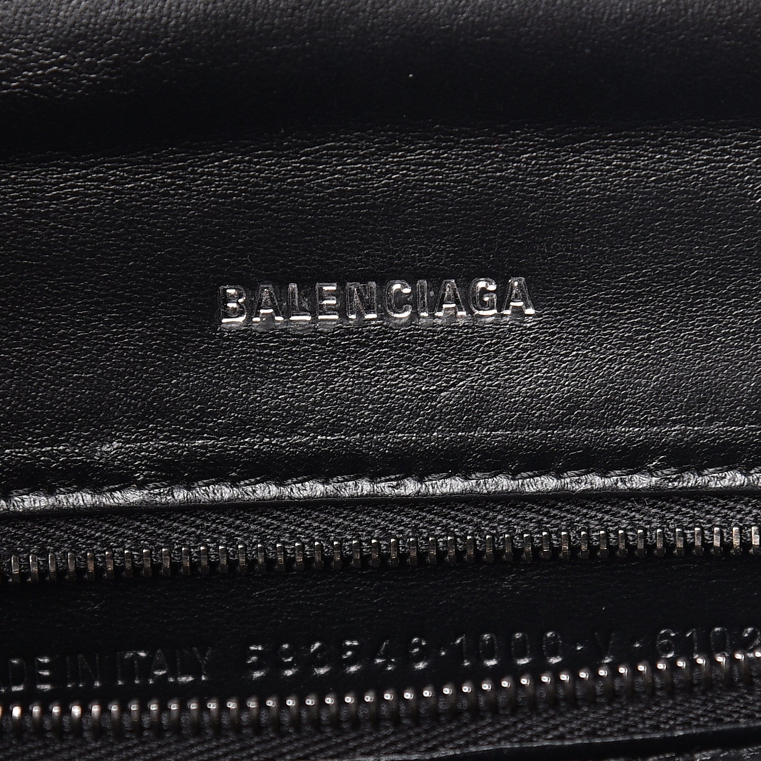 Balenciaga Shiny Calfskin Monochrome Crocodile Embossed Small Hourglass Top Handle Bag Black 8 of 10
