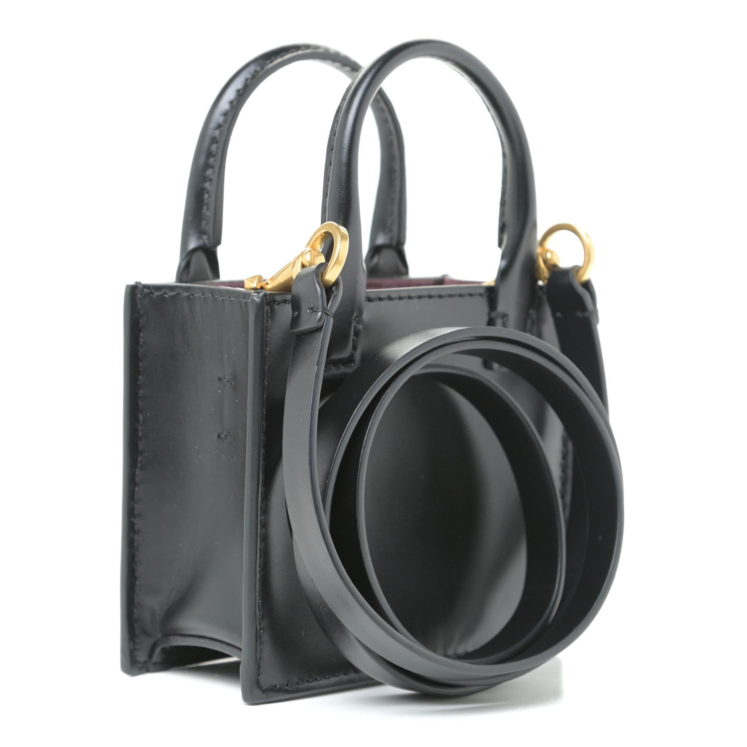Valentino Garavani Calfskin VLogo Micro Walk Tote Black 3 of 8