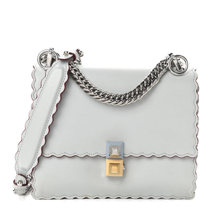 Fendi Vitello Liberty Scalloped Studded Small Kan I Shoulder Bag Grigio Perla 1 of 9