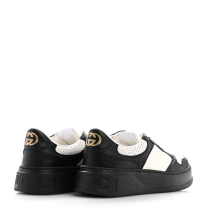 Gucci Calfskin GG Tennis Embossed Perforated Mens Interlocking G 55mm Sneakers 8.5 Black White 5 of 8