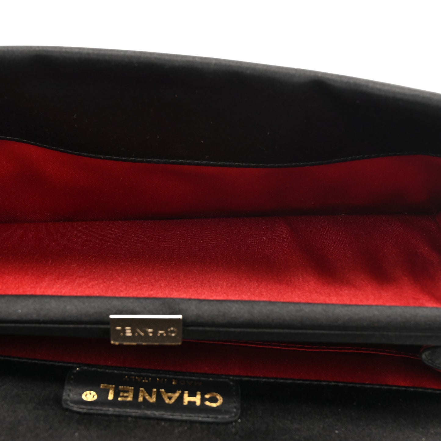 Satin Bow Clutch Black