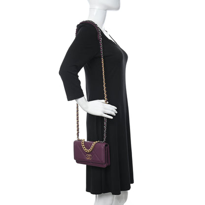 Chanel Lambskin Quilted Chanel 19 Wallet On Chain WOC Purple 2 of 14