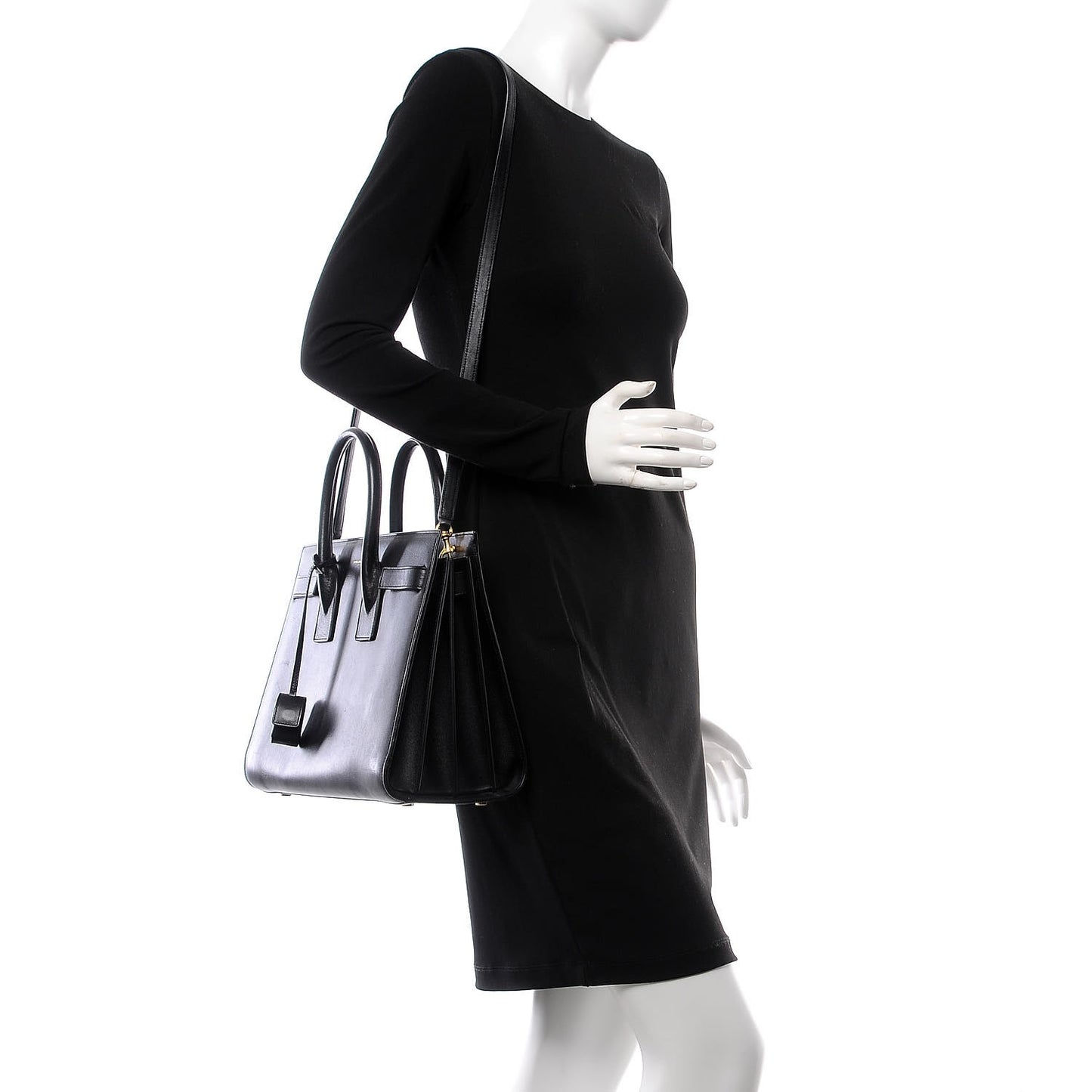 Calfskin Small Sac De Jour Black